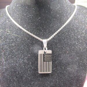 Nautica USA American Flag Necklace 24"